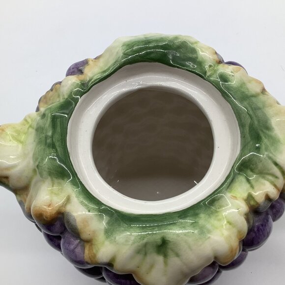 Majolica Vintage Grape Designed Pitcher, Made in Portugal Collectible Serveware - Picture 9 of 12